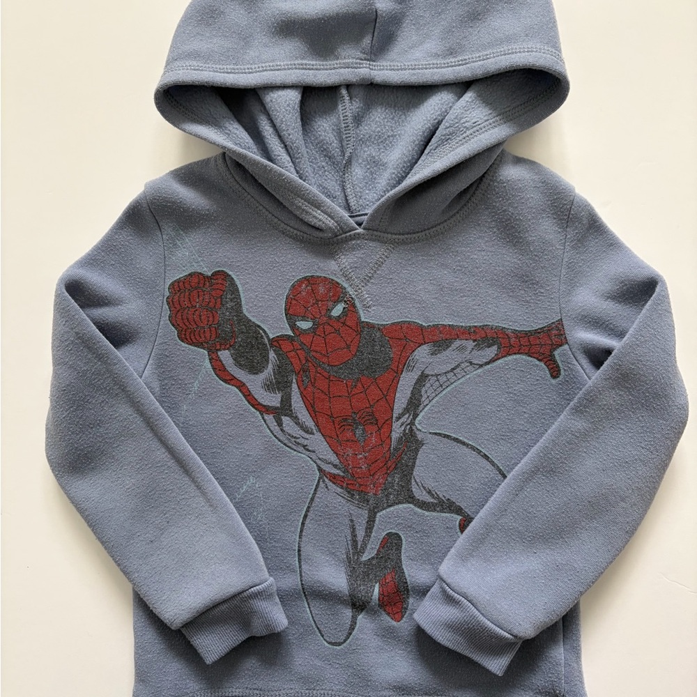 Spider-Man Graphic Hooded Pullover - Gray & Red